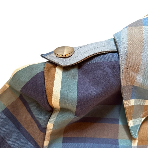 CABI Style #6248 Highclere Trench 100% cotton plaid trench coat NWOT- sz Medium - Picture 8 of 16